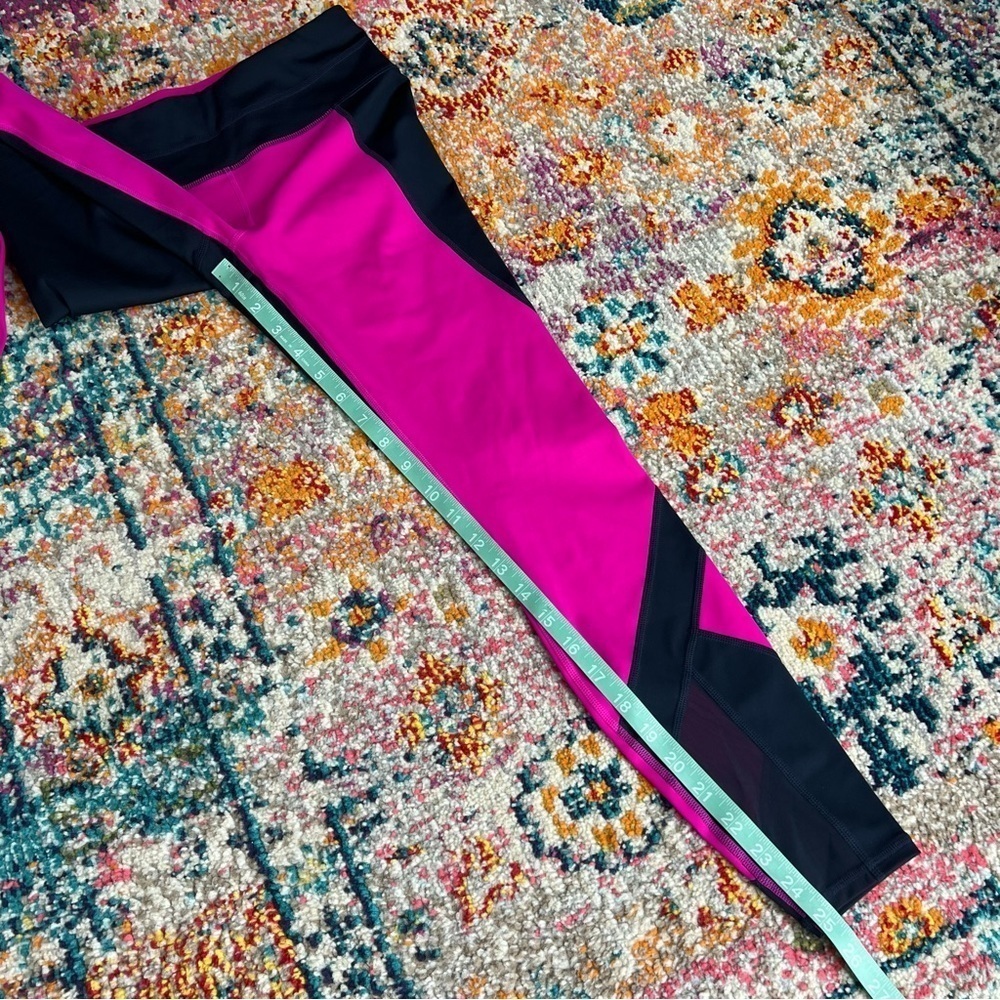 Athleta Sonar Colorblock Mesh Womens Leggings Navy Fuschia - Picture 15 of 15